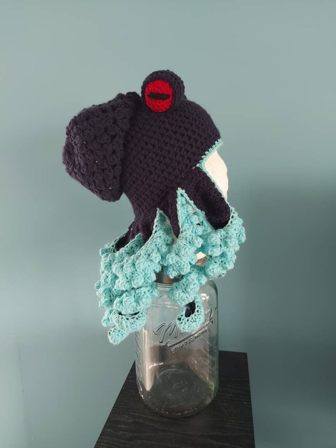 The Retro Striped Twisted Kraken Octopus Hat Crochet Made 