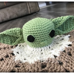 Baby Alien Crochet Pattern Lovey Pal crochet pattern Crochet lovey lovey doll yoda type doll Amigurumi lovey pattern image 7