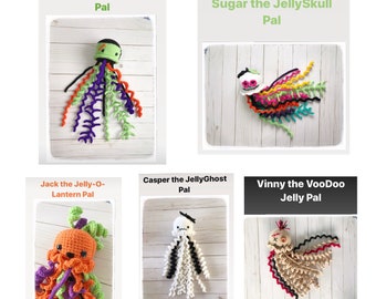 Jelly Pals Crochet Pattern Pack – Amigurumi Jellyfish (Any 4) (PDF Pattern)