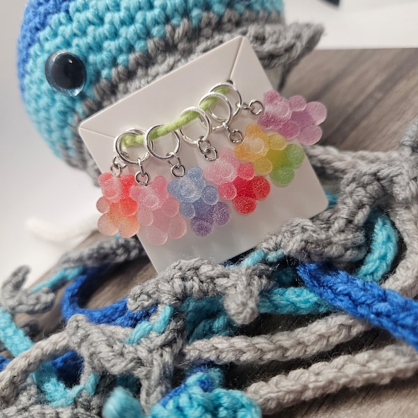 Gummy Bear stitch markers - knit  - teddy bear - candy - set of 6