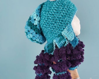 Octopus hat - READY TO SHIP - Crochet Octopus Hat - Crochet Winter Hat - blue - purple  - Ooak