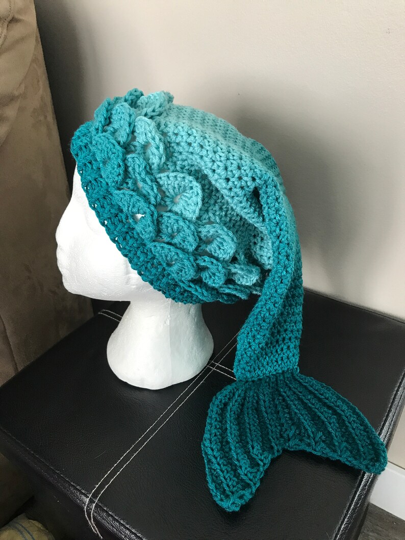 Mermaid Tail Hat Adult to Toddler Size Crochet Hat Etsy