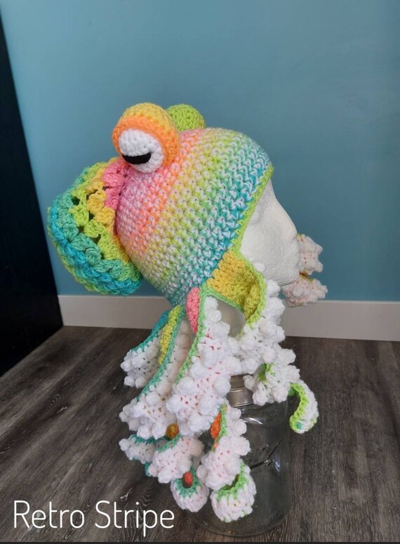 Twisted Kraken Octopus Hat Crochet Seattle Kraken Hat Navy 