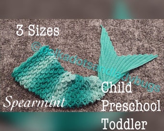 3 Patterns : Crochet Mermaid Tail Blanket  - 3 sizes - Toddler, Preschool & Child mermaid afghan - instant download - PDF - tutorial