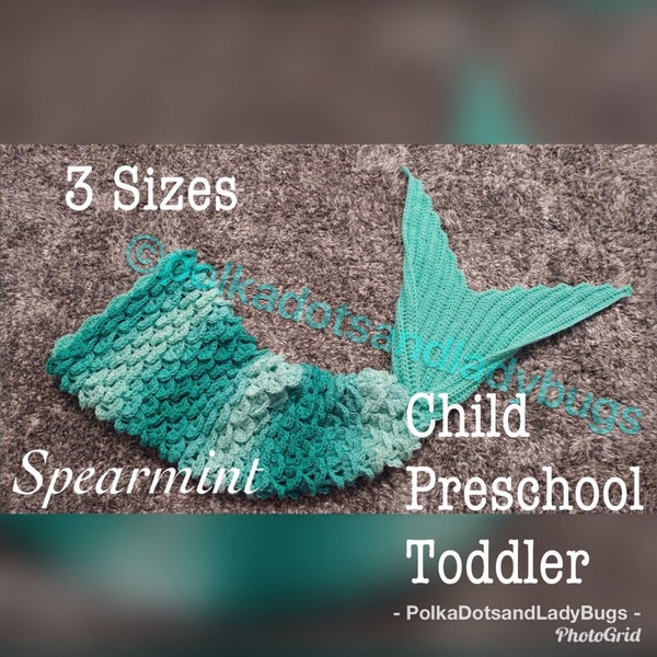 3 Patterns : Crochet Mermaid Tail Blanket  - 3 sizes - Toddler, Preschool & Child mermaid afghan - instant download - PDF - tutorial