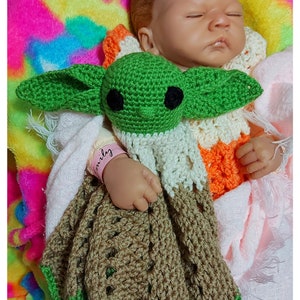 Baby Alien Crochet Pattern Lovey Pal crochet pattern Crochet lovey lovey doll yoda type doll Amigurumi lovey pattern image 9