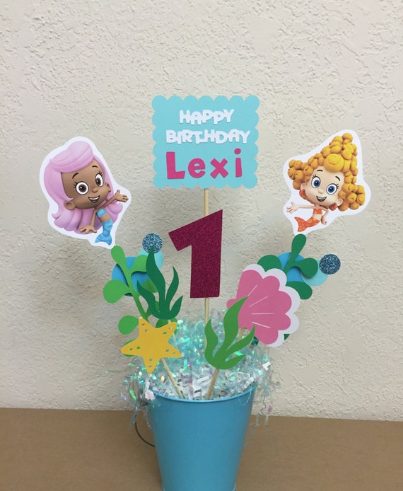 Bubble Guppies Birthday Decoration Centerpiece Under The Etsy