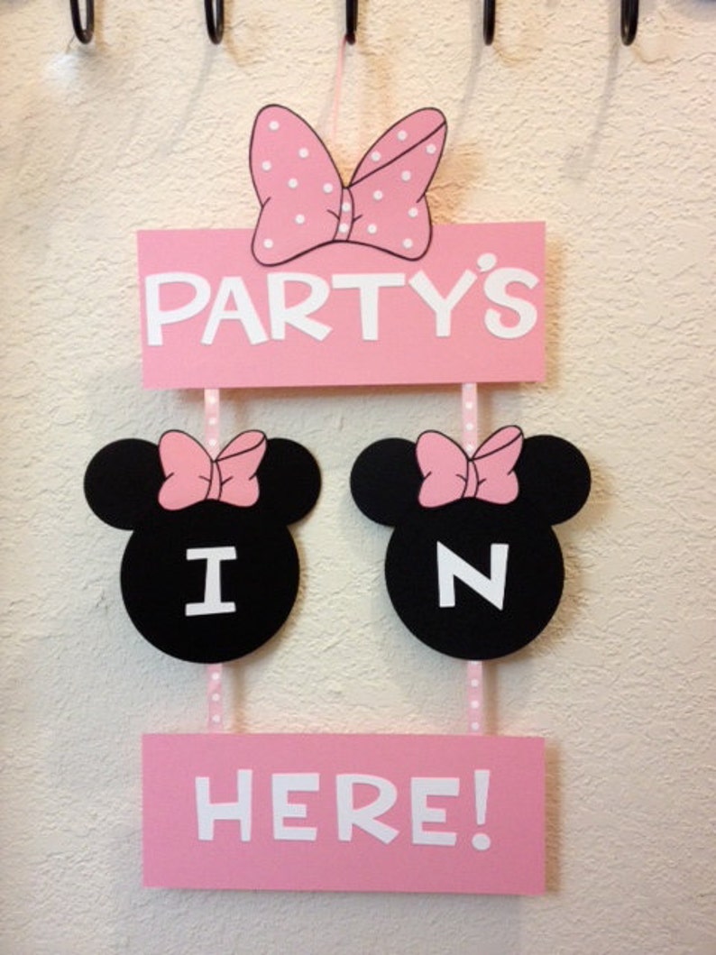 Minnie Mouse Birthday Decorations Party Door SignBanner