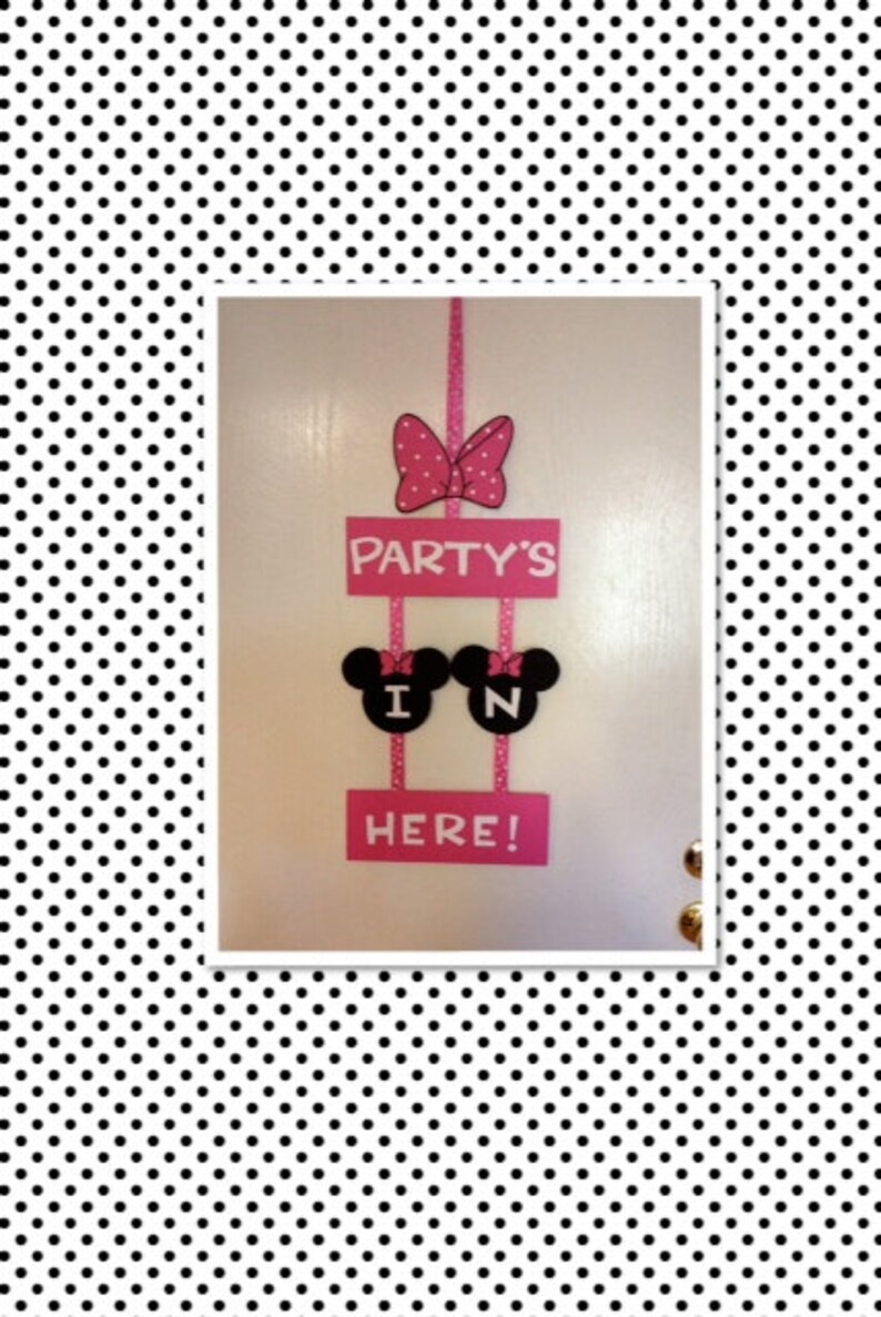 Minnie Mouse Birthday Decorations Party Door SignBanner