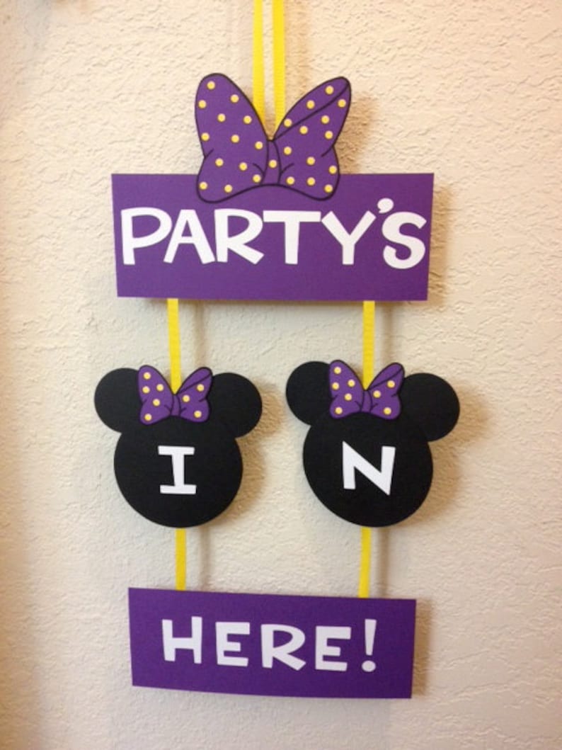 Minnie Mouse Birthday Decorations Party Door SignBanner