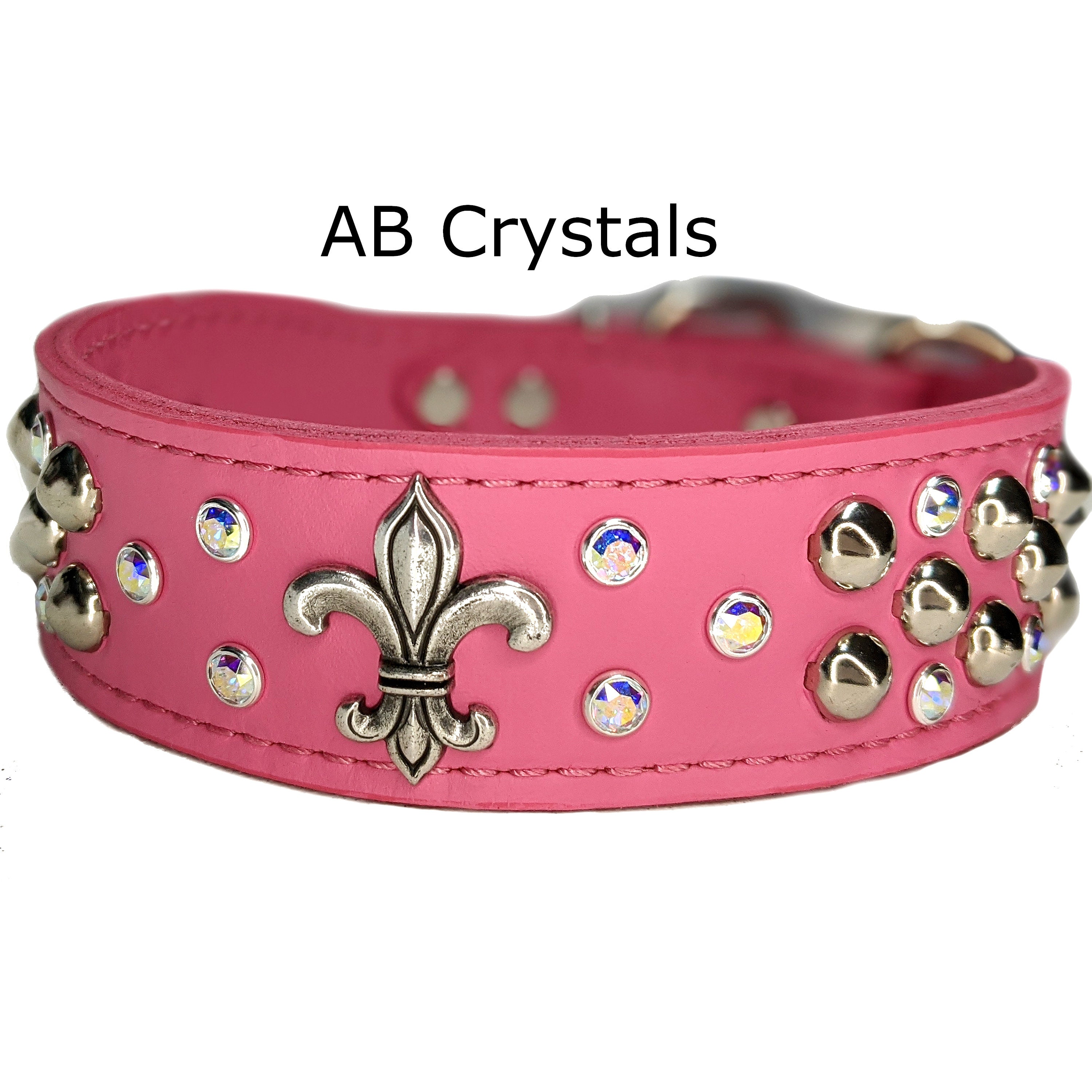 Fleurdelis Dog Collar With Crystals and Studs Mardi Gras Etsy