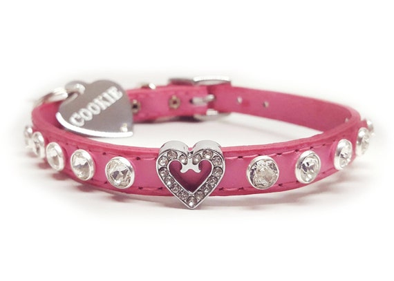 Fancy Leather Dog Collars Fancy Cat Collars With Rhinestone - Etsy