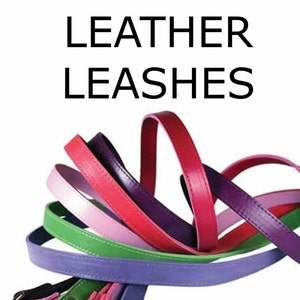 Leather Dog Leashes, 4 ft. long.