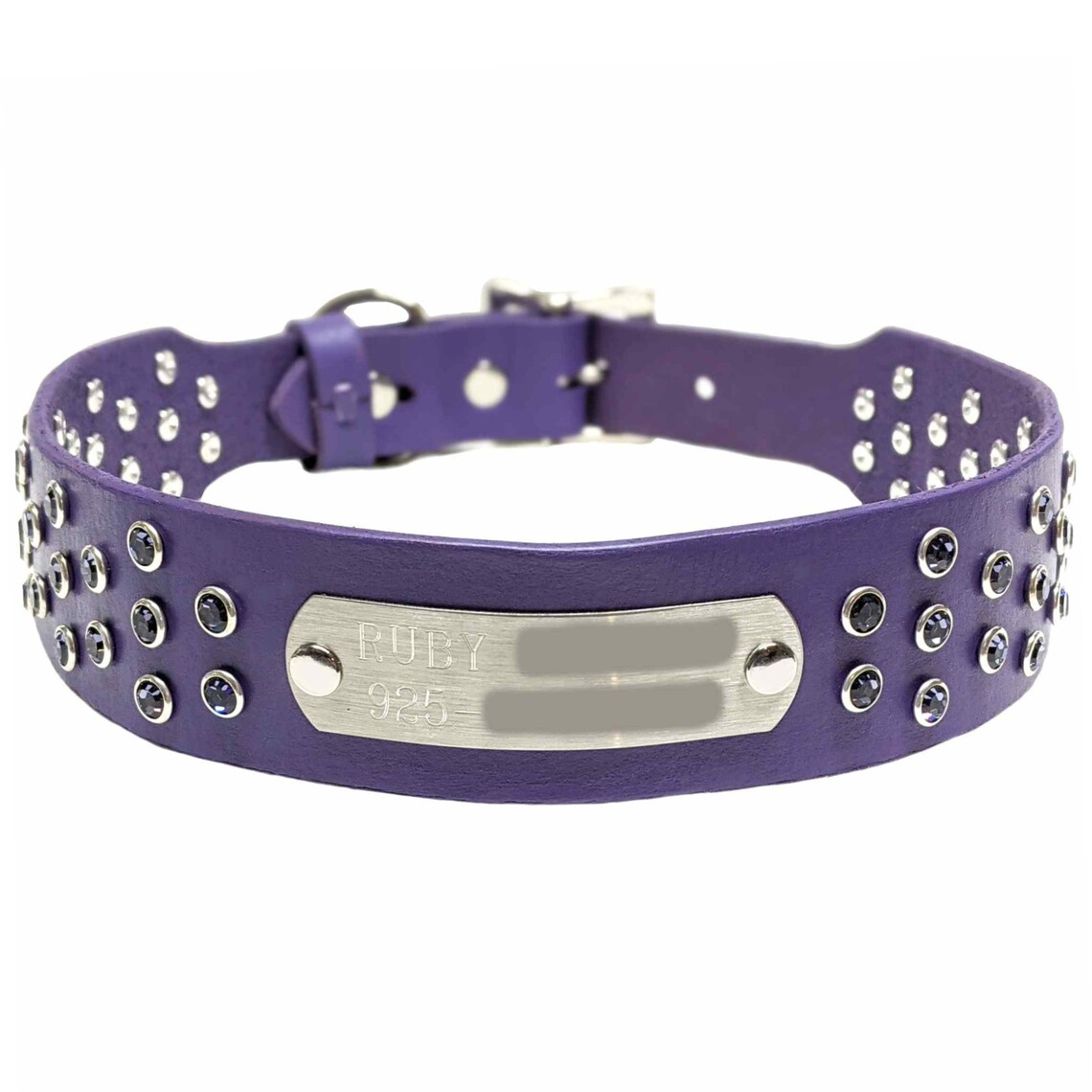 Leather Dog Collar With Crystals Bling Custom Dog Collars Etsy