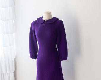 Size XS/S, 1960s Purple Boucle Go-Go Wiggle Dress