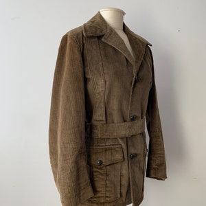 Size L, 1960s Olive Brown Corduroy Jacket with Belt image 8