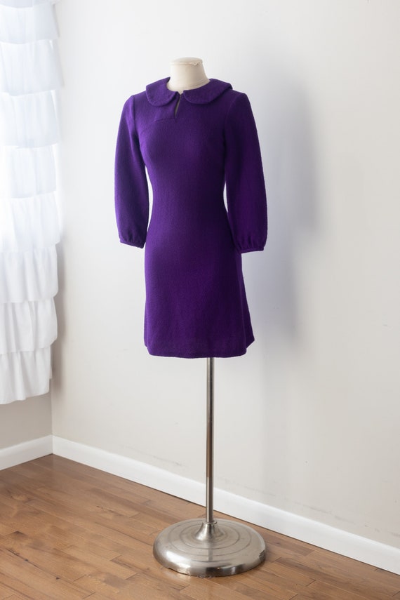 Size XS/S, 1960s Purple Boucle Go-Go Wiggle Dress