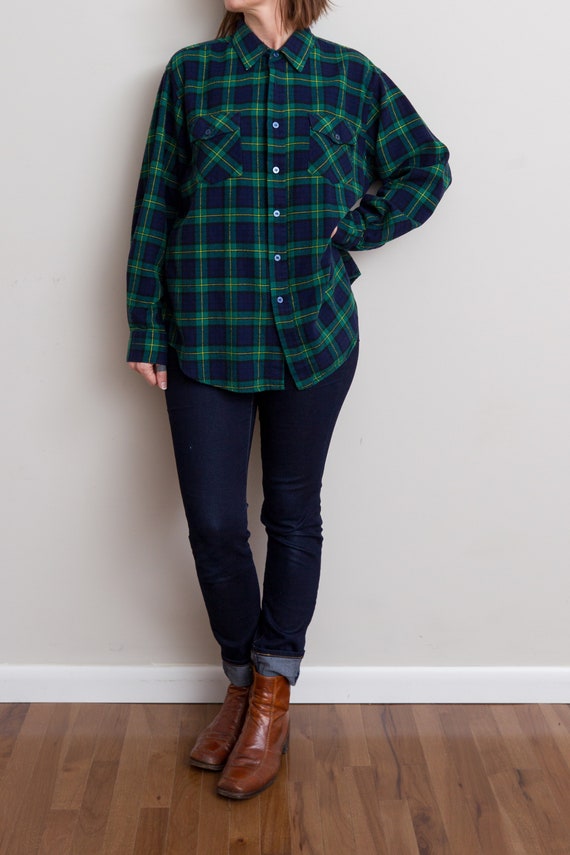 Blue Plaid Flannel Shirt | Etsy