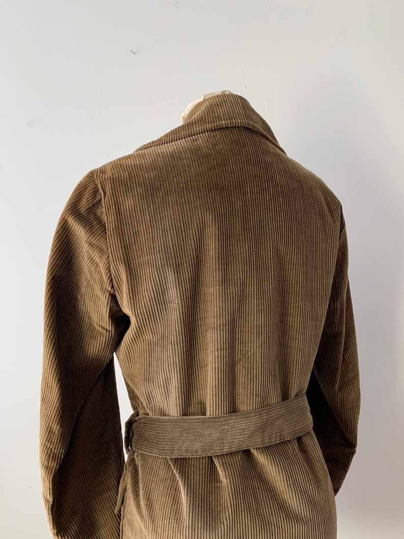 Size L, 1960s Olive Brown Corduroy Jacket with Belt image 5