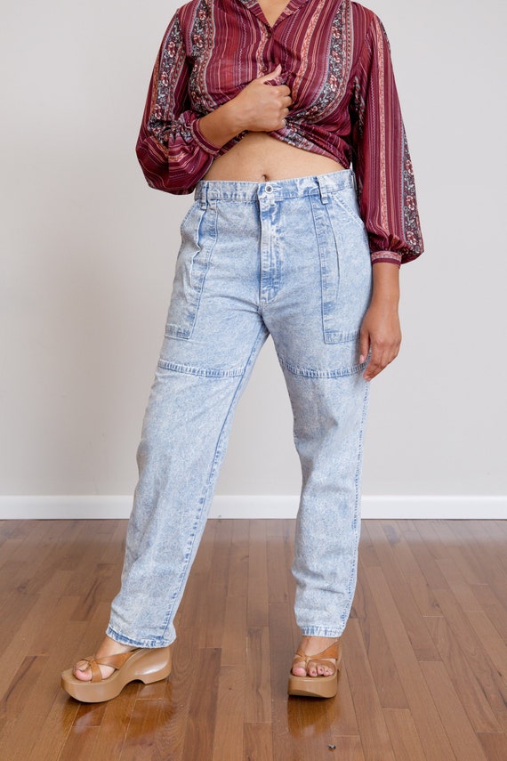 Size L, 1980s Pleated, Western, Skater, Stonewashe