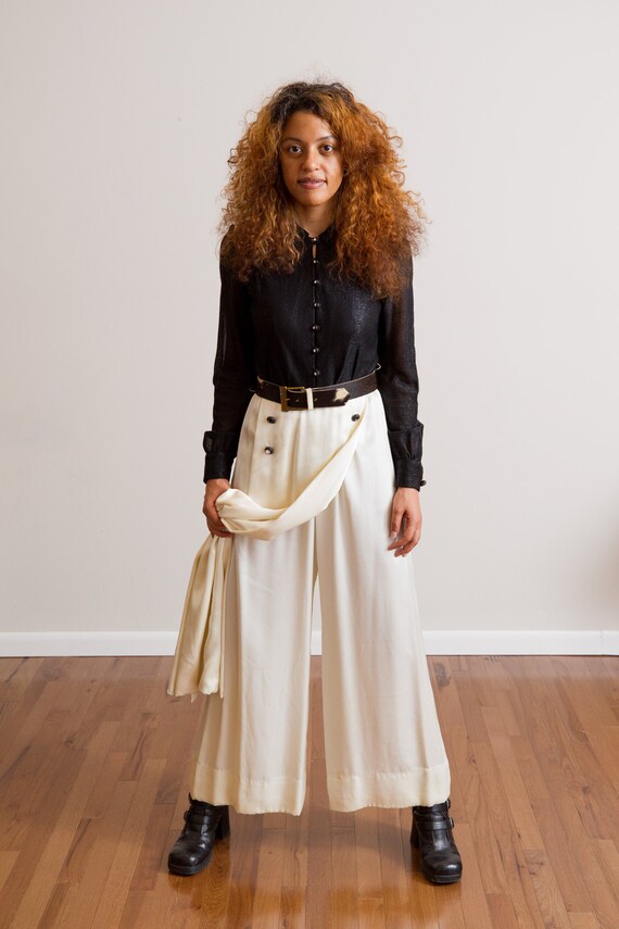 Size S • 1970s Black and White Colorblock Disco Ev