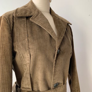Size L, 1960s Olive Brown Corduroy Jacket with Belt image 7