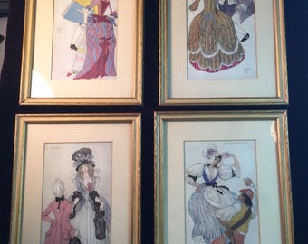 4 original Serge Ivanoff art prints