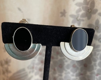 Vintage clip on Sterling earrings