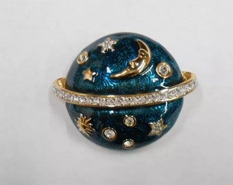 Swavraski vintage celestial brooch