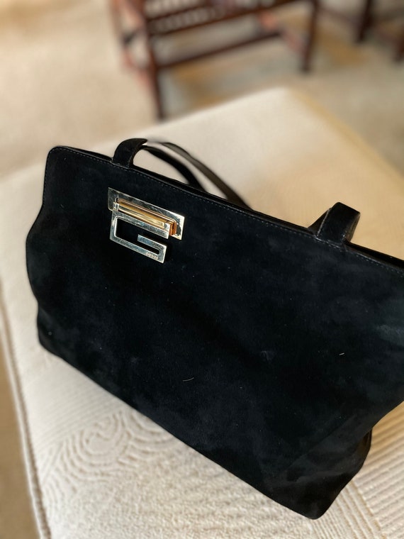 Gucci black suede handbag