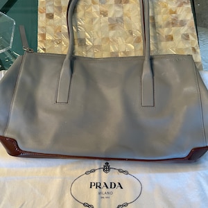 PRADA Promenade Patent Saffiano Lux Leather Dark Olive Dome Bag