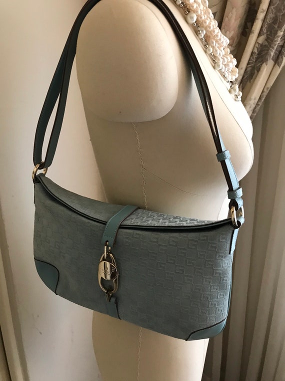 gucci blue suede bag