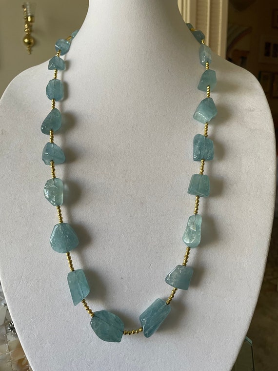 Natural aquamarine necklace