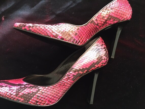 Casadei pink snakeskin pumps - image 4