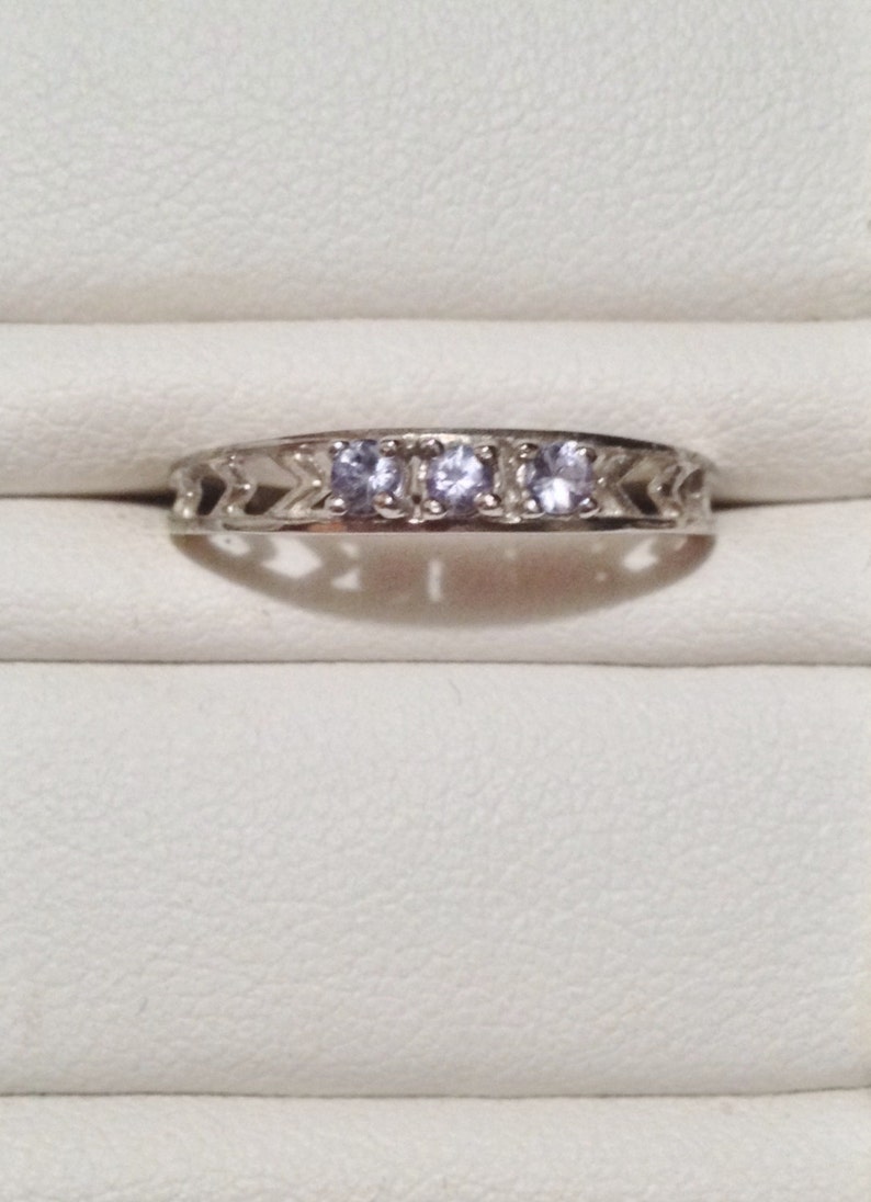 Delicate Sterling Silver .20 ctw Tanzanite Band Ring