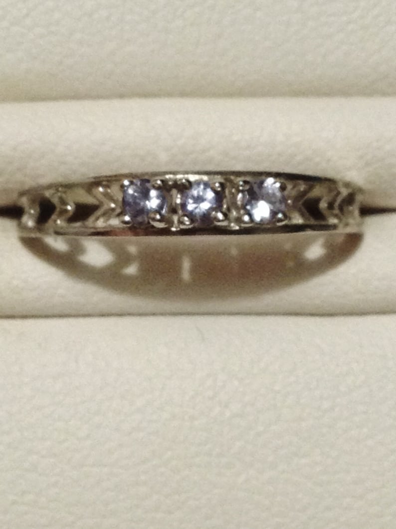 Delicate Sterling Silver .20 ctw Tanzanite Band Ring