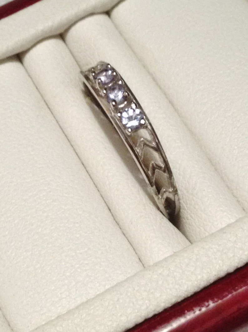 Delicate Sterling Silver .20 ctw Tanzanite Band Ring