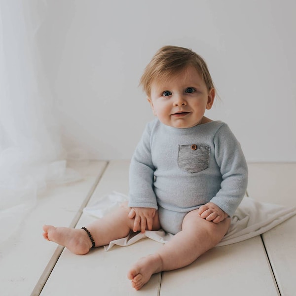 Blue Baby Romper Etsy