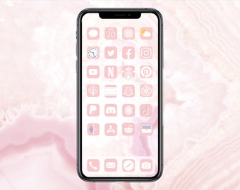Rose Quartz I  iOS 14 App Icons | Minimalist Pink Aesthetic iPhone