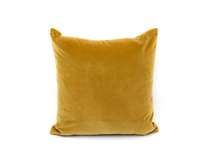 Pillow, 18x18 Mustard Yellow Velvet Pillow Case Etsy