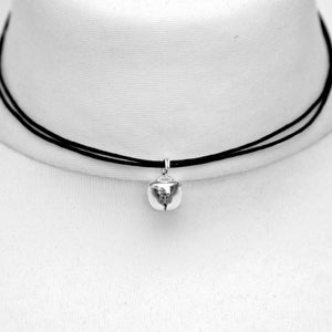 Cat Bell Choker in Silver or Gold, Ladies Kitten Collar on Adjustable Black Cord, Gothic Jewellery Gift