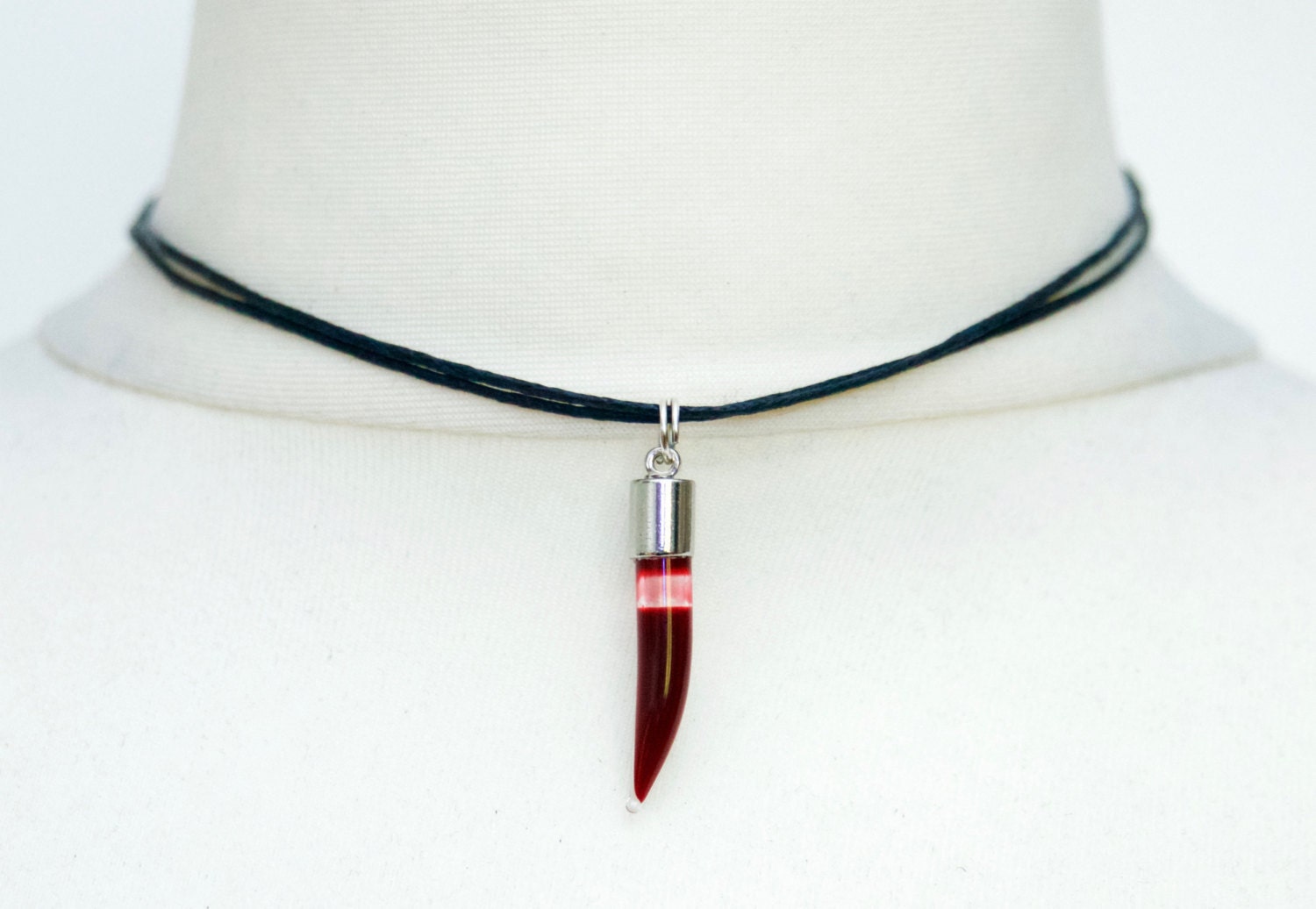 Vampire Necklace Blood Vial Choker Fang Jewellery Tooth Shaped Etsy