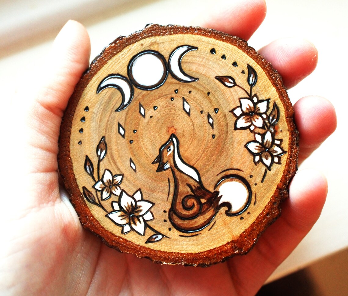 Pyrograph Fox Fox Original Wall Art, Handmade Pyrography Artwork, Rustic Home Decor ...