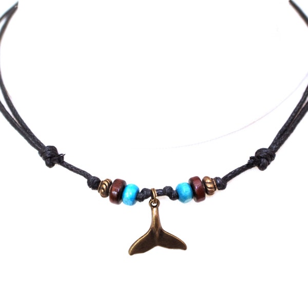 Walvis staart ketting koord choker voor mannen en vrouwen