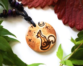 Fox Necklace, Handmade Fox Gifts, Autumn Jewellery, Nature Lovers Gifts for Her, Fall Accessories, Fox Original Art, Animal Necklace