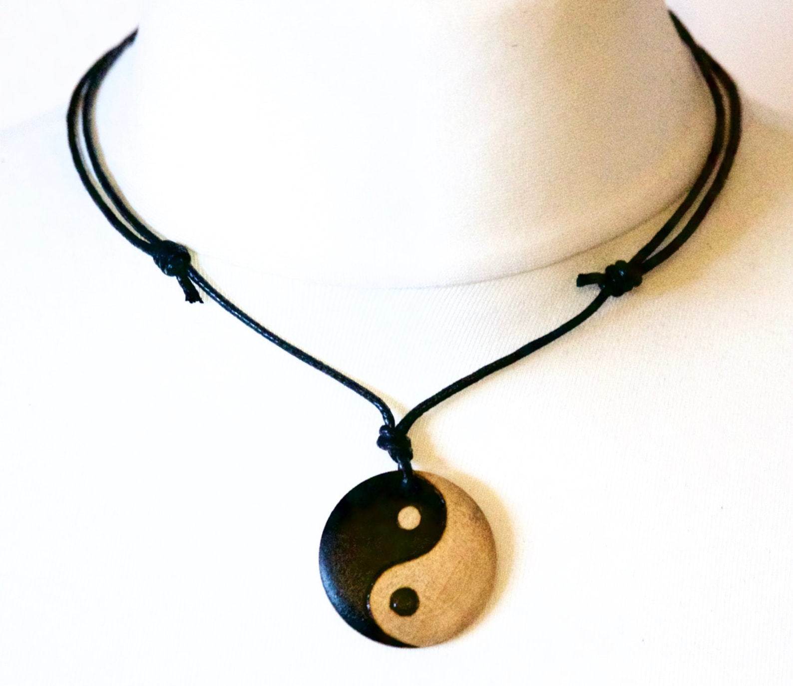 Mens Yin Yang Necklace Wooden Pendant for a Man Yin Yang Etsy