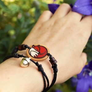 Pulsera de zorro, Regalos inspirados en la naturaleza para ella, Joyería artística pintada a mano