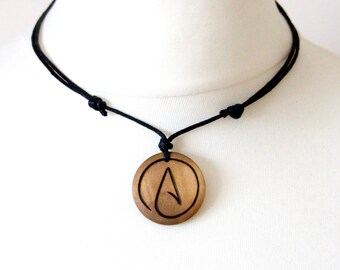 Atheist Symbol Necklace, Personalised Atheism Jewellery for Men and Women