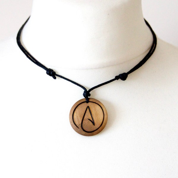 Atheist Symbol Necklace, Personalised Atheism Jewellery for Men and Women