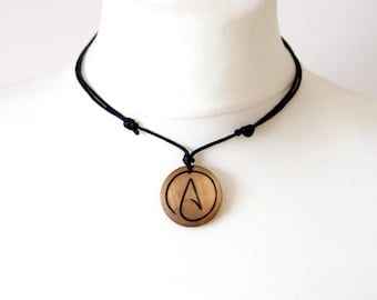 Atheist Symbol Halskette, personalisierte Atheismus Schmuck für Männer und Frauen